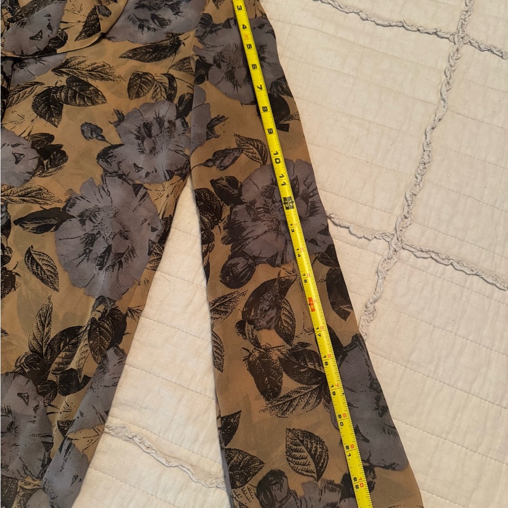 Anne Klein Floral Sheer Blouse - Brown and Gray - Picture 4 of 9